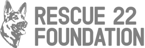 Rescue 22 Foundation Brand Logo and Dog Icon in Gray